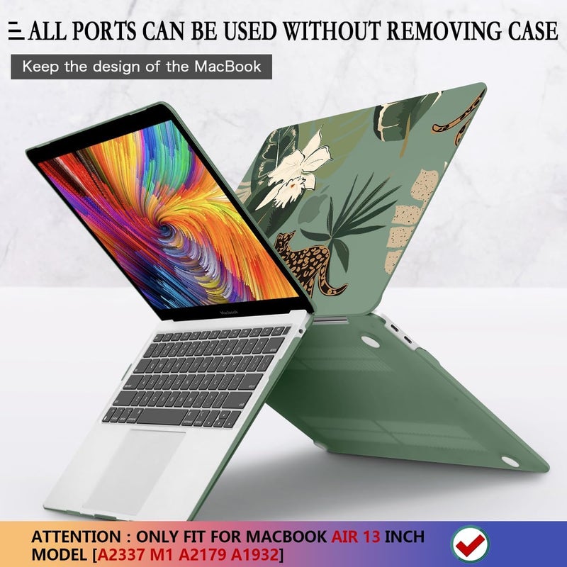 CISSOOK Compatible with MacBook Air 13 inch Case 2021 2020 2019 2018 Release Model M1 A2337 A2179 A1932, Midnight Green Hard Case Leopard Cover for MacBook Air 13 inch with Touch ID - Panther Leopard - Image 5